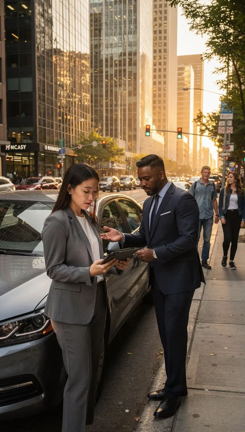 Счастливая семья, путешествующая на защищенном автомобиле, наслаждается поездкой.